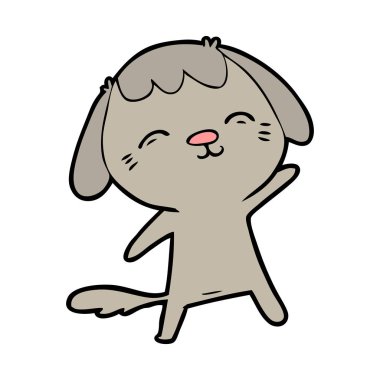 vektör çizim mutlu karikatür köpek
