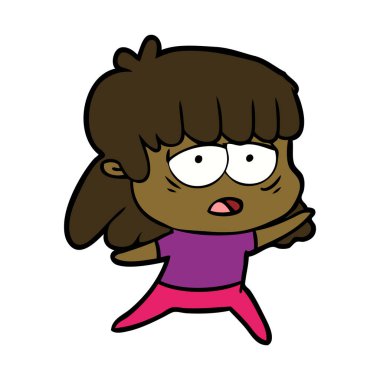 vektör çizim karikatür yorgun kadın