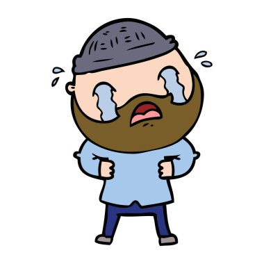 sakallı adam ağlıyor çizgi film