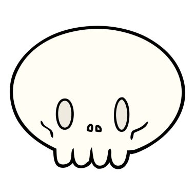 vektör çizim karikatür kafatası