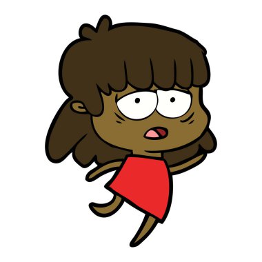 vektör çizim karikatür yorgun kadın