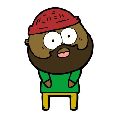 vektör çizim karikatür sakallı adam