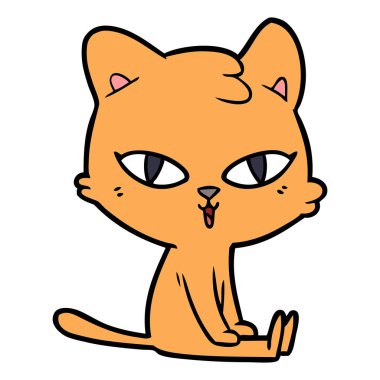 Çizgi film kedisinin vektör çizimi