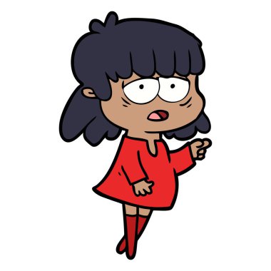 vektör çizim karikatür yorgun kadın