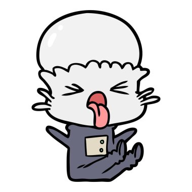 tiksinti çizgi film uzaylı vektör çizim