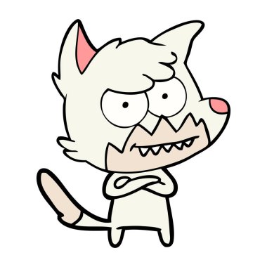 vektör çizim karikatür sırıtan Fox