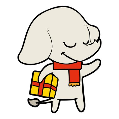 Çizgi film filinin vektör illüstrasyonu