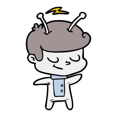 Dostu karikatür spaceman vektör çizim