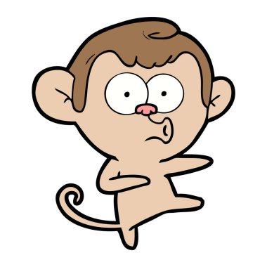 Çizgi film maymununun vektör çizimi