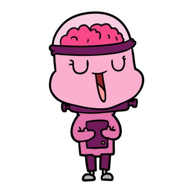 mutlu karikatür robot vektör çizim