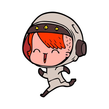 mutlu karikatür alan kız