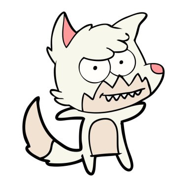 vektör çizim karikatür sırıtan Fox