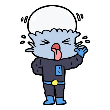 tiksinti çizgi film uzaylı vektör çizim