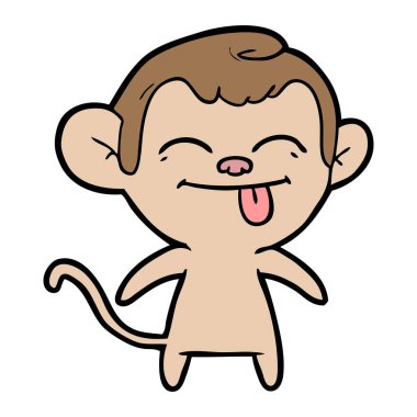 Komik karikatür maymun vektör çizim