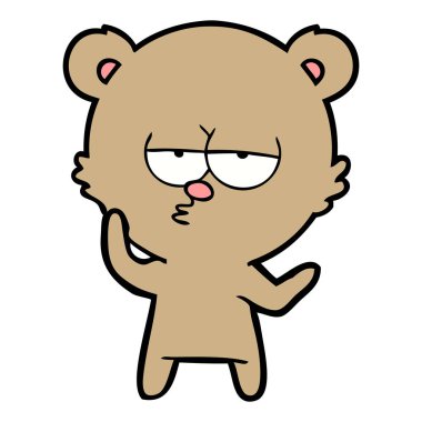 vektör çizim sıkılmış ayı çizgi film