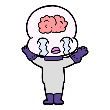 büyük beyin uzaylı ağlıyor çizgi film