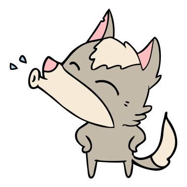 uluyan kurt karikatür, vektör çizim