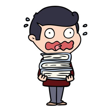 çizgi film adam tamamen stresli kitaplar