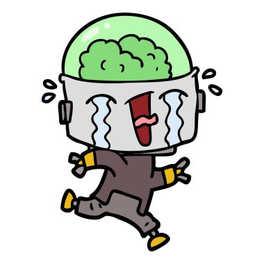 Çizgi film robotunun vektör çizimi