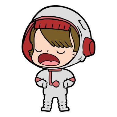 astronot konuşuyor karikatür vektör çizim