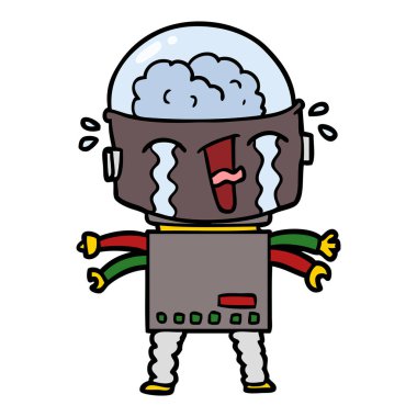 Çizgi film robotunun vektör çizimi