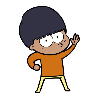 gergin çizgi film çocuk vektör çizim