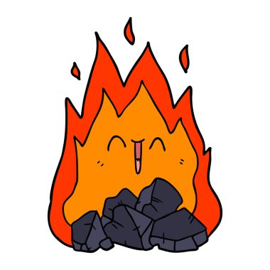 kömür ateş yanan çizgi film