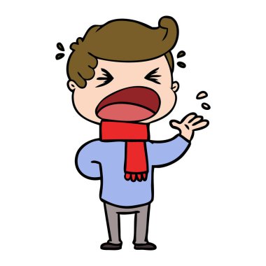 vektör çizim karikatür bağıran adam