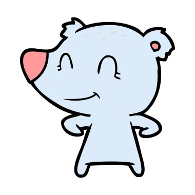 vektör çizim dost ayı çizgi film