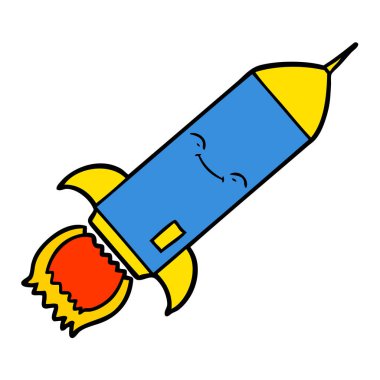 Çizgi film roketinin vektör çizimi