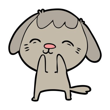 vektör çizim mutlu karikatür köpek