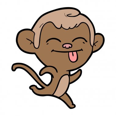 Komik karikatür maymun vektör çizim