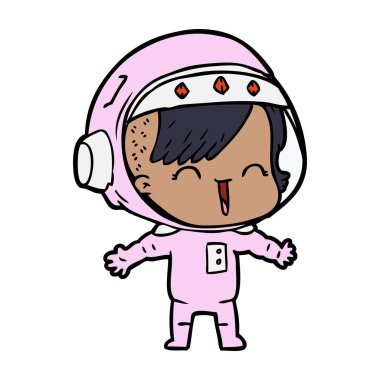 gülen astronot kız çizgi film 