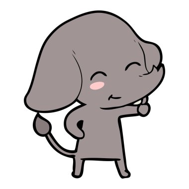 Çizgi film filinin vektör illüstrasyonu