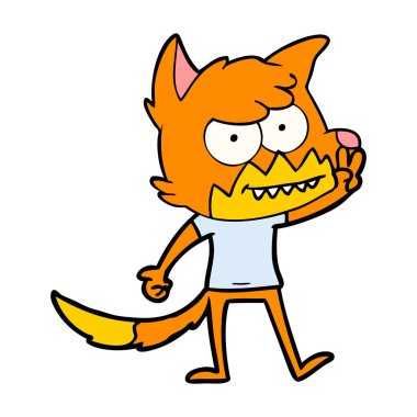 vektör çizim karikatür sırıtan Fox