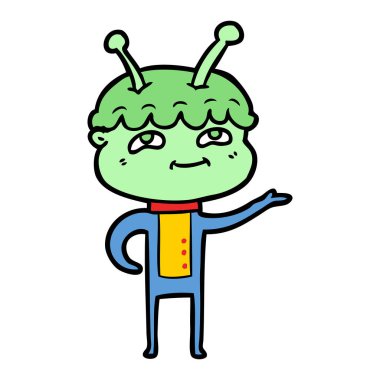 Dostu karikatür spaceman vektör çizim