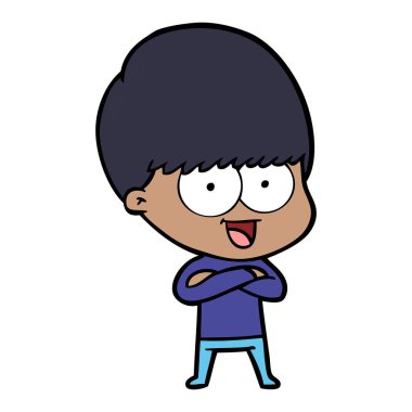 mutlu çizgi film çocuk vektör çizim