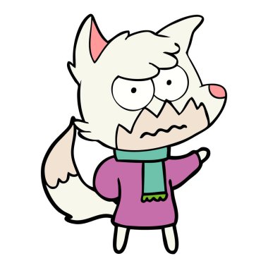 vektör çizim karikatür rahatsız fox