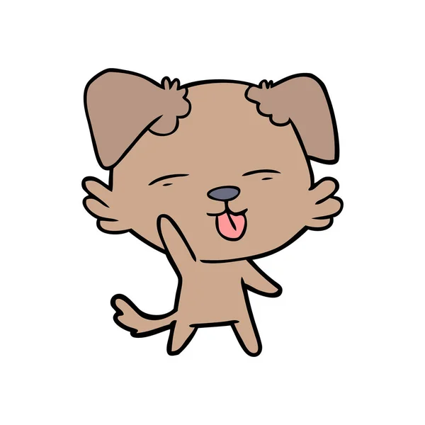 Dibujos Animados Perro Sobresaliendo Lengua — Vector de stock