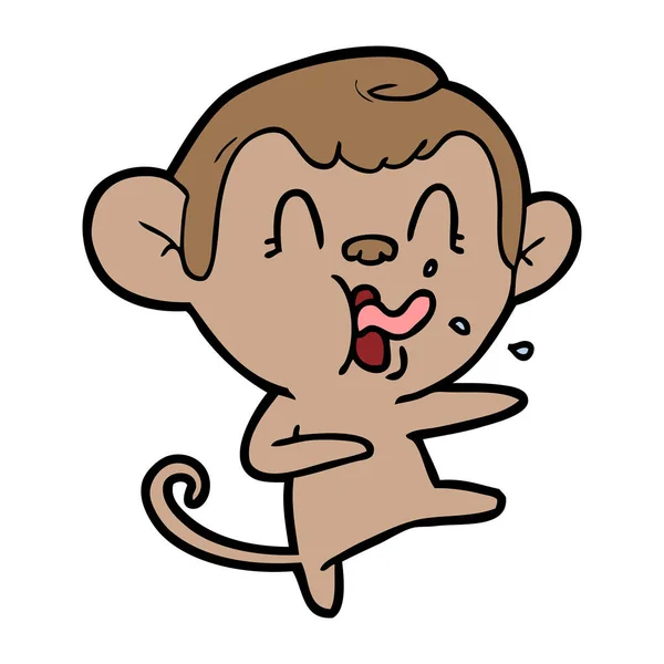 Vectorillustratie Voor Gek Cartoon Monkey — Stockvector