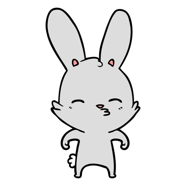 Vectorillustratie Van Nieuwsgierig Bunny Cartoon — Stockvector