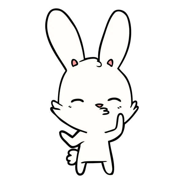 Vektoros Illusztráció Kíváncsi Bunny Rajzfilm — Stock Vector