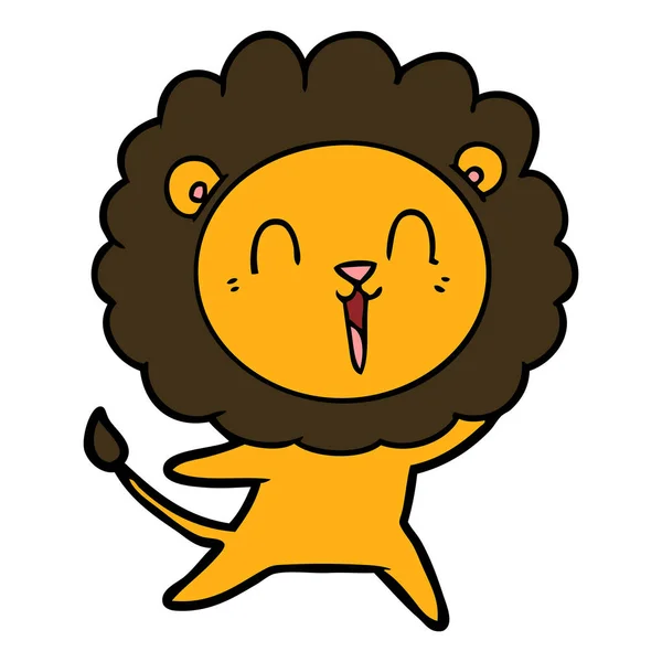 Γελώντας Λιοντάρι Καρτούν Εικονογράφηση Φορέας — Διανυσματικό Αρχείο