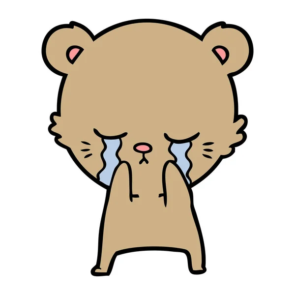 Vector Ilustración Llanto Oso Dibujos Animados — Vector de stock