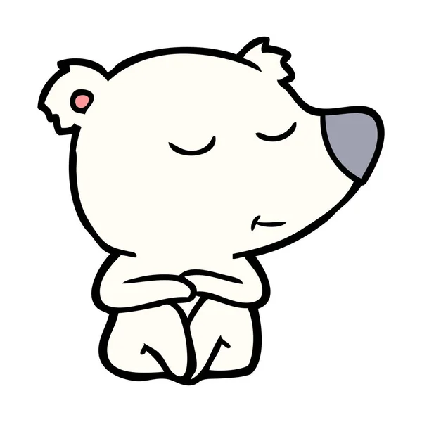 Šťastný Karikatura Lední Medvěd — Stockový vektor