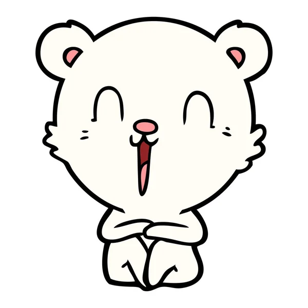 Happy Cartoon Polar Bear — Stock Vector