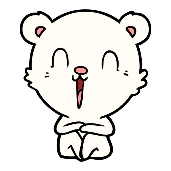 Feliz Oso Polar Dibujos Animados — Vector de stock