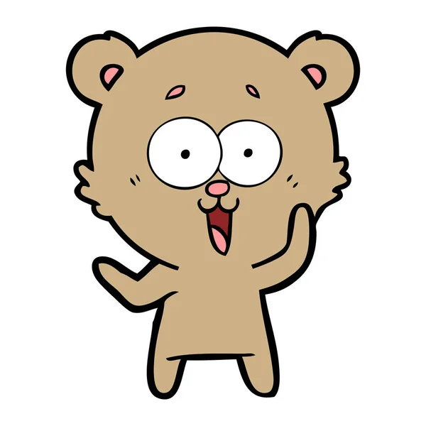 Teddy Bear Cartoon Lachen — Stockvector