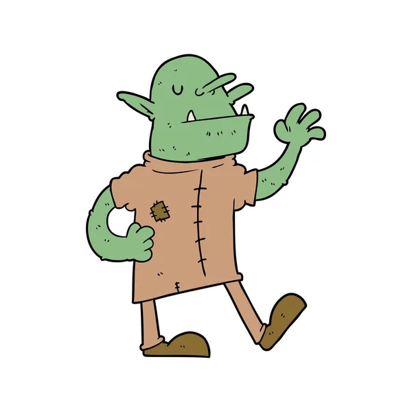 Ilustração Vetorial Goblin Desenhos Animados —  Vetores de Stock