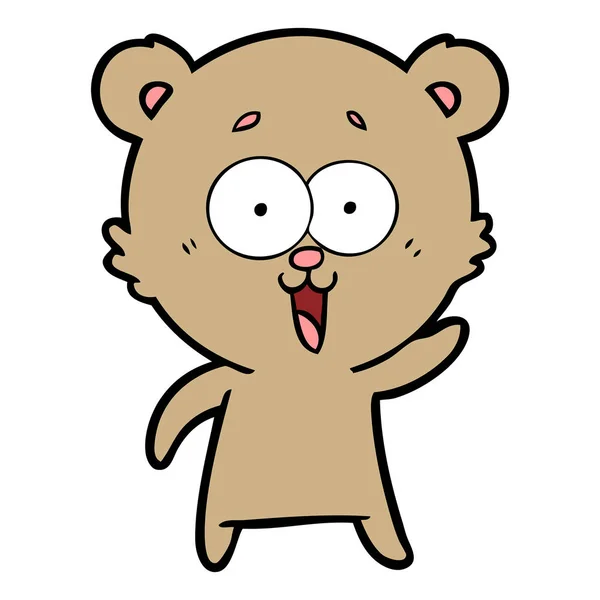 Caricatura Oso Peluche Riendo — Vector de stock